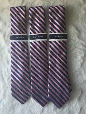 Club Room Mens Willard Stripe Tie Pink Blue OS